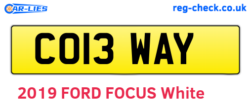 CO13WAY are the vehicle registration plates.