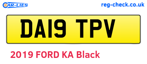 DA19TPV are the vehicle registration plates.