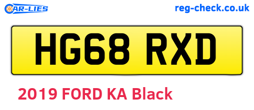HG68RXD are the vehicle registration plates.