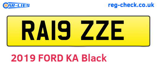 RA19ZZE are the vehicle registration plates.