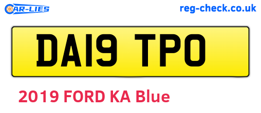 DA19TPO are the vehicle registration plates.