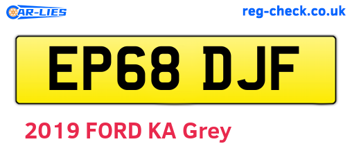 EP68DJF are the vehicle registration plates.