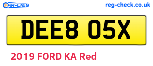 DEE805X are the vehicle registration plates.