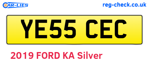 YE55CEC are the vehicle registration plates.