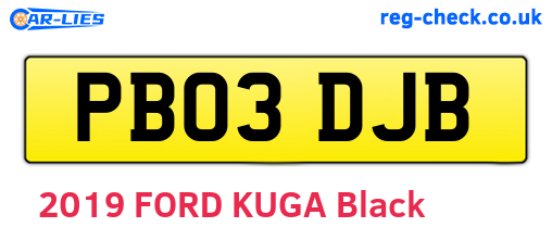 PB03DJB are the vehicle registration plates.
