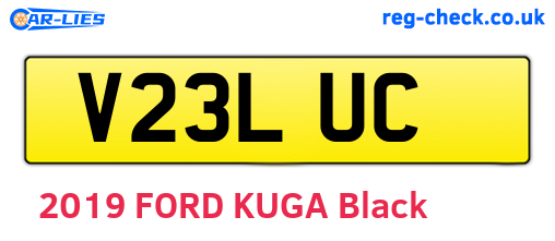 V23LUC are the vehicle registration plates.