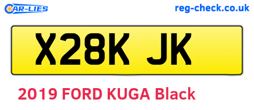 X28KJK are the vehicle registration plates.