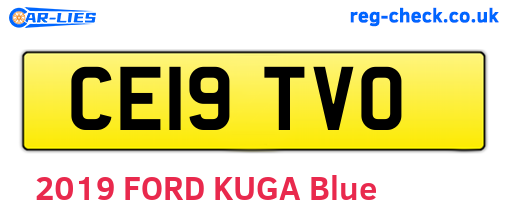 CE19TVO are the vehicle registration plates.