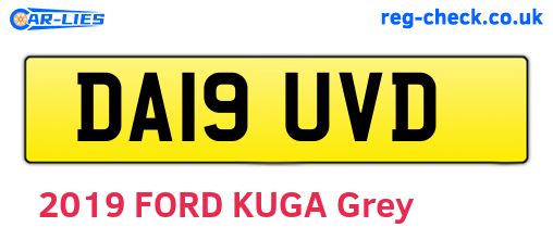 DA19UVD are the vehicle registration plates.
