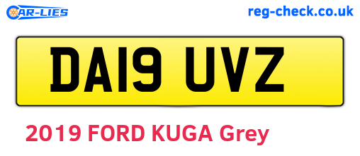 DA19UVZ are the vehicle registration plates.