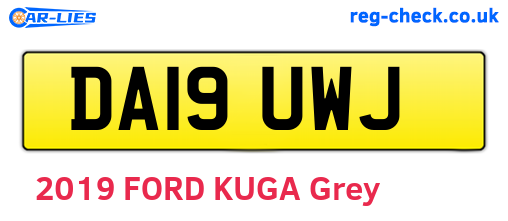 DA19UWJ are the vehicle registration plates.