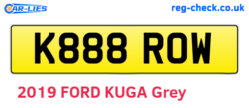 K888ROW are the vehicle registration plates.