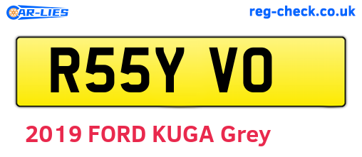 R55YVO are the vehicle registration plates.