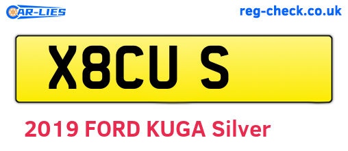 X8CUS are the vehicle registration plates.