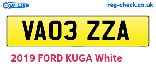 VA03ZZA are the vehicle registration plates.