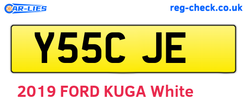 Y55CJE are the vehicle registration plates.