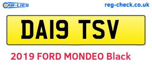 DA19TSV are the vehicle registration plates.