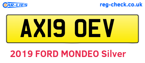 AX19OEV are the vehicle registration plates.