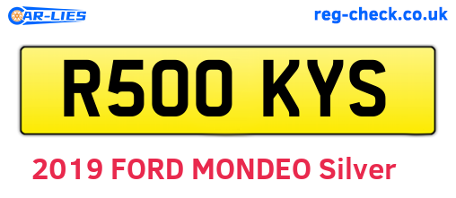 R500KYS are the vehicle registration plates.