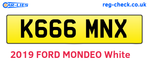 K666MNX are the vehicle registration plates.