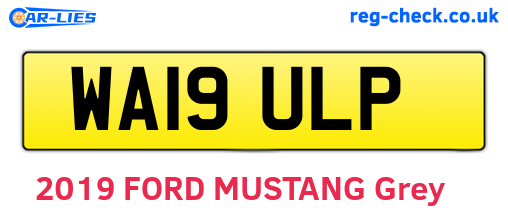 WA19ULP are the vehicle registration plates.