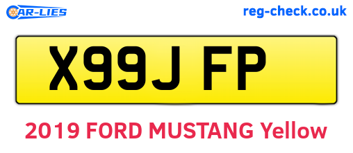 X99JFP are the vehicle registration plates.