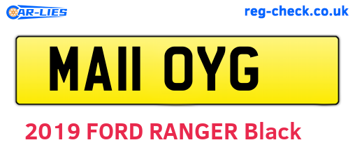 MA11OYG are the vehicle registration plates.