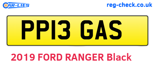 PP13GAS are the vehicle registration plates.