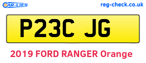 P23CJG are the vehicle registration plates.