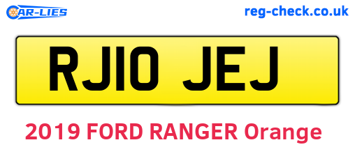 RJ10JEJ are the vehicle registration plates.
