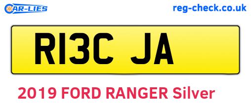 R13CJA are the vehicle registration plates.