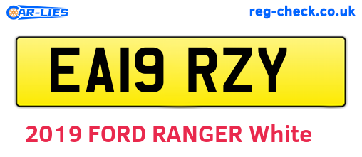 EA19RZY are the vehicle registration plates.