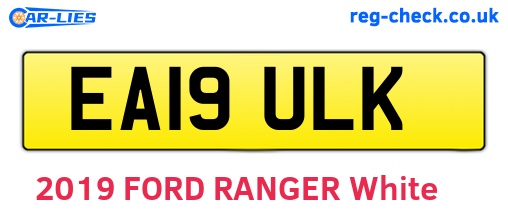 EA19ULK are the vehicle registration plates.