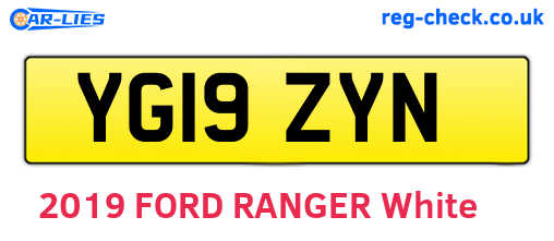 YG19ZYN are the vehicle registration plates.