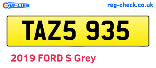 TAZ5935 are the vehicle registration plates.