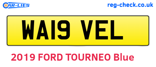 WA19VEL are the vehicle registration plates.