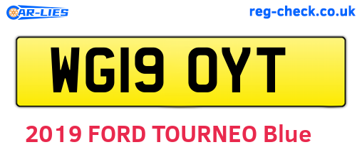 WG19OYT are the vehicle registration plates.
