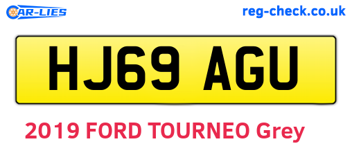 HJ69AGU are the vehicle registration plates.