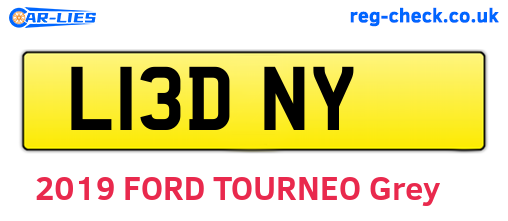 L13DNY are the vehicle registration plates.