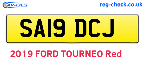 SA19DCJ are the vehicle registration plates.