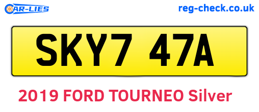 SKY747A are the vehicle registration plates.