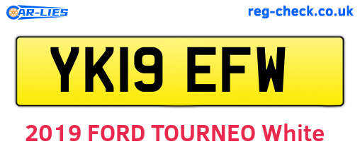 YK19EFW are the vehicle registration plates.