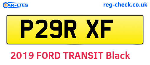 P29RXF are the vehicle registration plates.