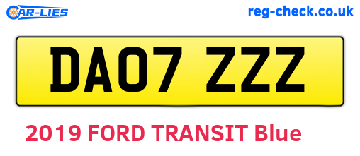 DA07ZZZ are the vehicle registration plates.