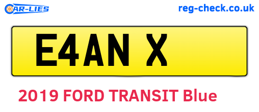 E4ANX are the vehicle registration plates.