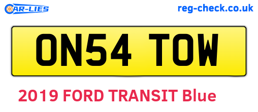 ON54TOW are the vehicle registration plates.