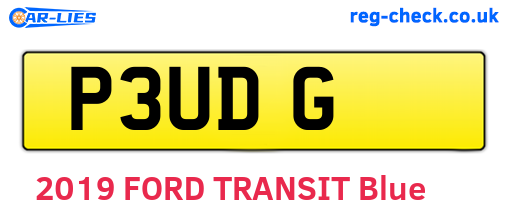 P3UDG are the vehicle registration plates.