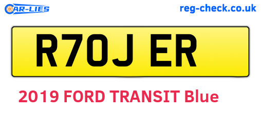 R70JER are the vehicle registration plates.