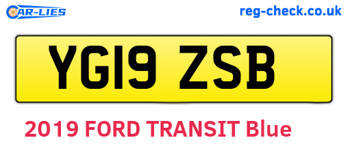 YG19ZSB are the vehicle registration plates.
