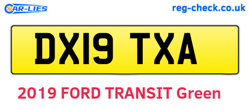 DX19TXA are the vehicle registration plates.
